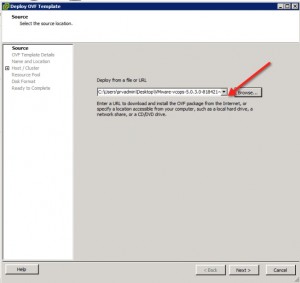 vCenter Operations Manager 5.3 Install Select OVA