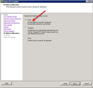 vCenter Operations Manager 5.3 Install Select IP